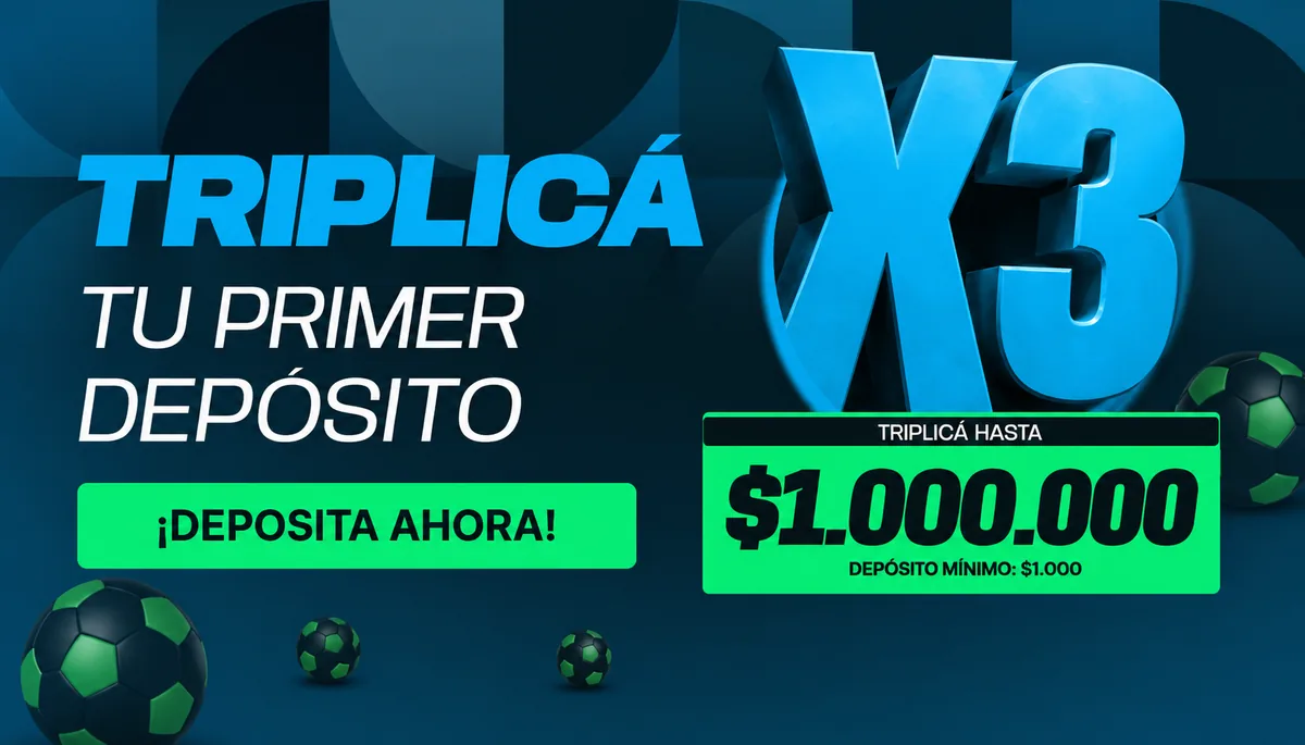 Triplicá x3 tu primer depósito en bplay hasta $1.000.000
